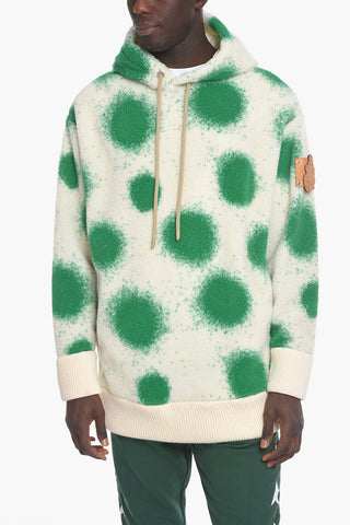 JW ANDERSON Fleeced Oversized Hoodie with Dot Motif