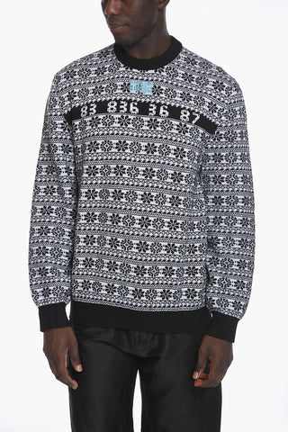 Merino Wool Jacquard Crewneck Sweater