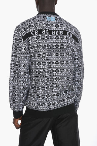 Merino Wool Jacquard Crewneck Sweater