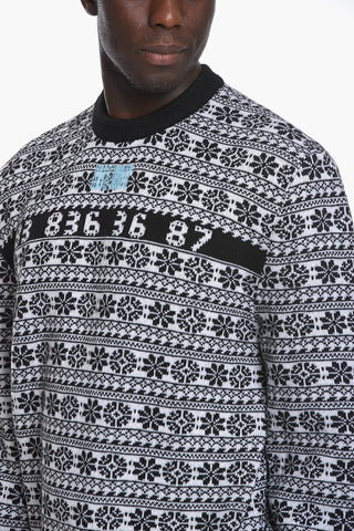 Merino Wool Jacquard Crewneck Sweater