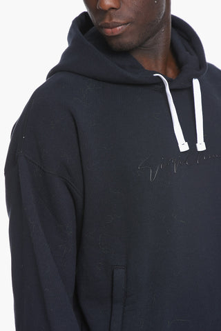 GIORGIO Embossed Logo Cotton Hoodie
