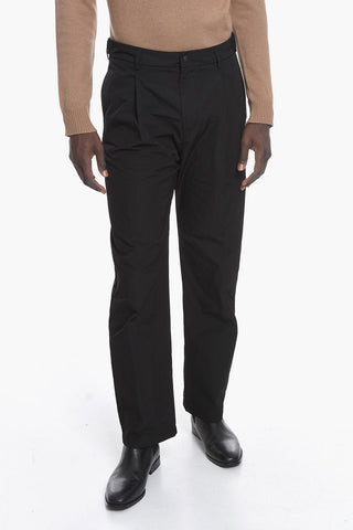 MATT BLACK Nylon Flares Pants with Single Pleat