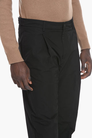 MATT BLACK Nylon Flares Pants with Single Pleat
