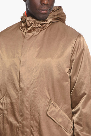 Embroidered Overcoat with Hood