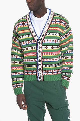 PARIS Cardigan Jacquard in Misto Lana