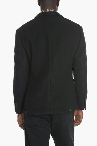Felted Wool Blazer with Jewel Crest
