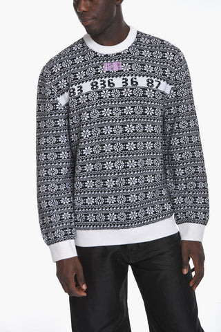 Merino Wool Jacquard Crewneck Sweater