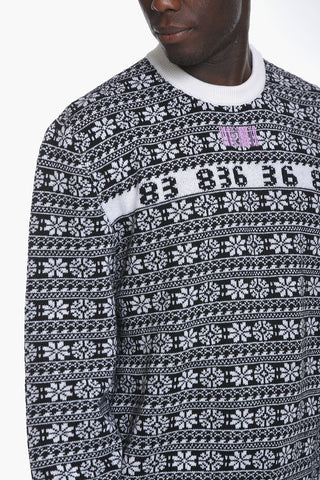 Merino Wool Jacquard Crewneck Sweater