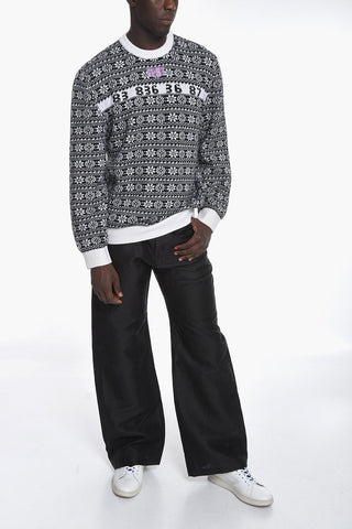 Merino Wool Jacquard Crewneck Sweater