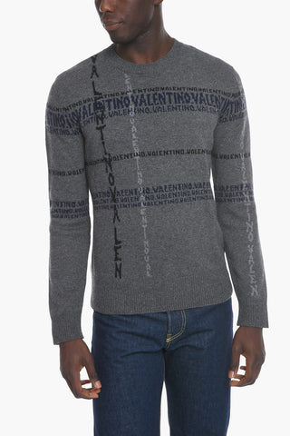 Cashmere Sweater with Logo All-Over