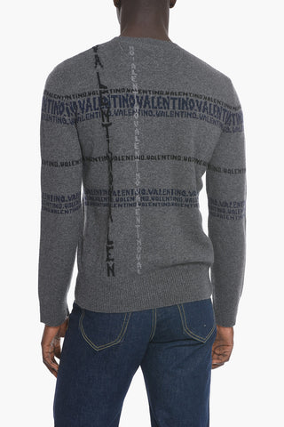 Cashmere Sweater with Logo All-Over