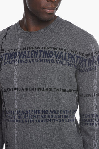 Cashmere Sweater with Logo All-Over