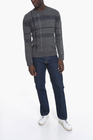 Cashmere Sweater with Logo All-Over