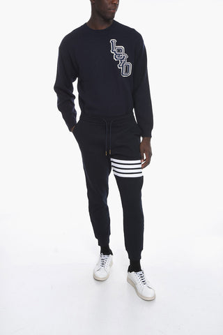 Contrasting Band WAFFLE Cotton Joggers