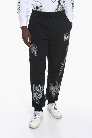 Pantaloni Jogger CYBIN in Cotone Felpato con Stampa