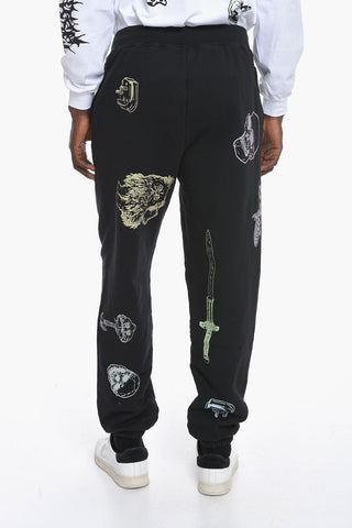 Pantaloni Jogger CYBIN in Cotone Felpato con Stampa