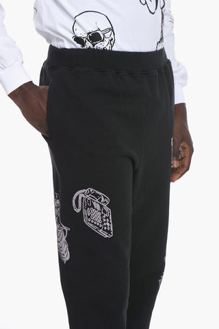 Pantaloni Jogger CYBIN in Cotone Felpato con Stampa