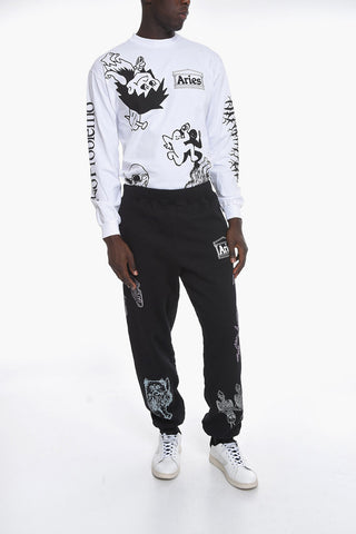 Pantaloni Jogger CYBIN in Cotone Felpato con Stampa