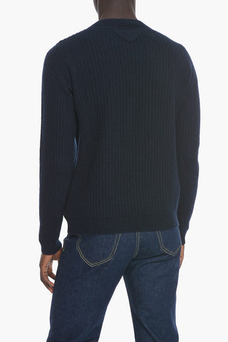 Maglia in Misto Cashmere con Collo a V e Dettaglio Lace-up