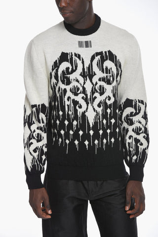 Maglia girocollo in Jacquard di Lana