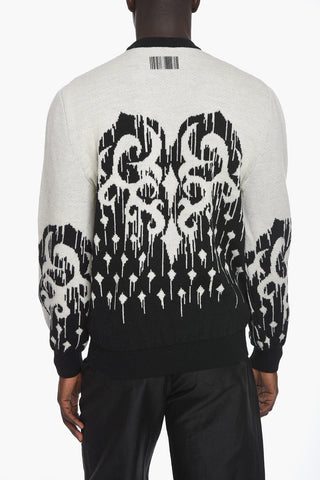 Maglia girocollo in Jacquard di Lana
