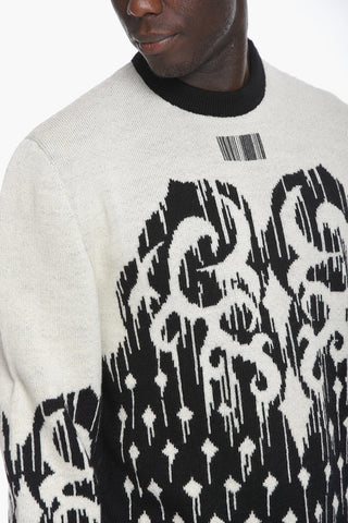 Maglia girocollo in Jacquard di Lana