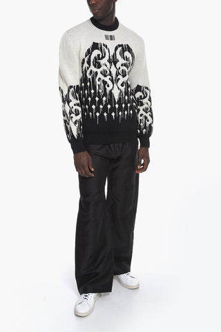 Maglia girocollo in Jacquard di Lana