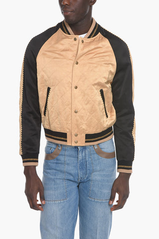 Satin Jacket with Snap Closure