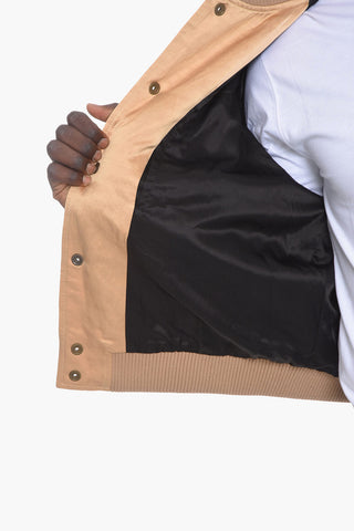 Satin Jacket with Snap Closure