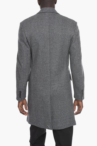 3 Button Herringbone Coat