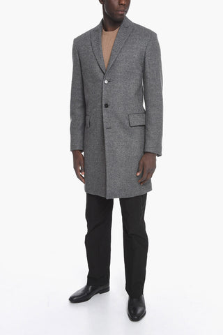 3 Button Herringbone Coat