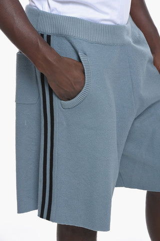 MM10 Shorts in Lana con Bande a Contrasto