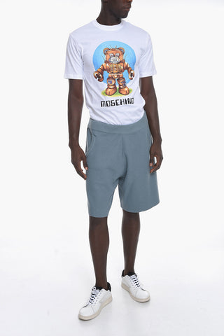 MM10 Shorts in Lana con Bande a Contrasto