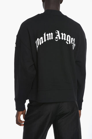 PALM ANGELS Brushed-cotton Crewneck Sweatshirt with Teddy Patch