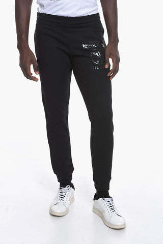 Brushed Cotton Sweatpants with Ton sur Ton Logo