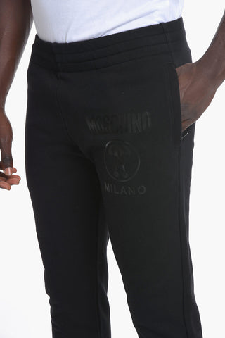 Brushed Cotton Sweatpants with Ton sur Ton Logo