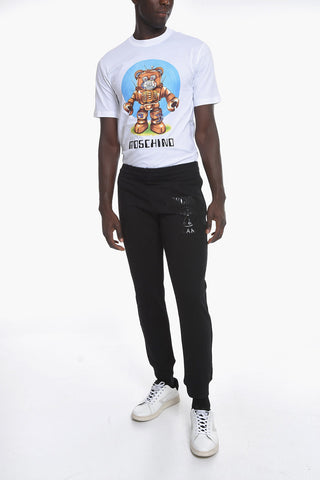 Brushed Cotton Sweatpants with Ton sur Ton Logo