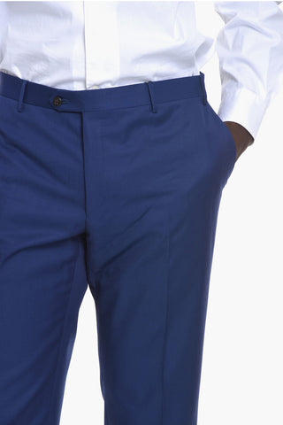 Pantaloni ACADEMY in Lana Vergine a Gamba Diritta