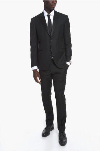 Virgin-wool CEREMONY ACADEMY 3-piece Suit with Satin Peak Lapel