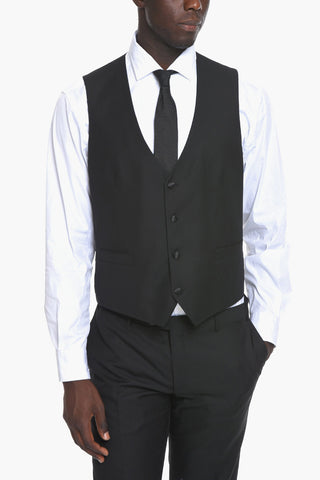 Virgin-wool CEREMONY ACADEMY 3-piece Suit with Satin Peak Lapel