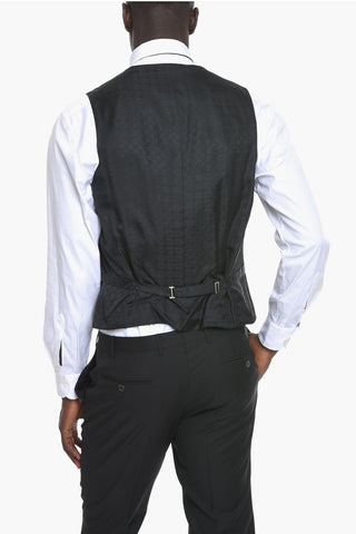 Virgin-wool CEREMONY ACADEMY 3-piece Suit with Satin Peak Lapel