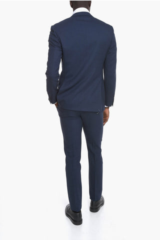 Stretchy Virgin-wool ACADEMY Suit with Notch Lapel