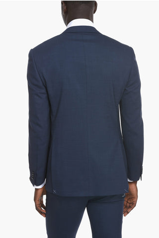 Stretchy Virgin-wool ACADEMY Suit with Notch Lapel