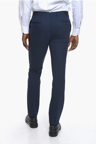 Stretchy Virgin-wool ACADEMY Suit with Notch Lapel