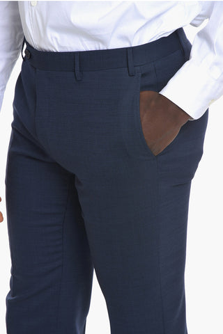 Stretchy Virgin-wool ACADEMY Suit with Notch Lapel