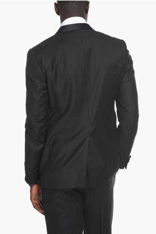Virgin-wool CEREMONY ACADEMY Single-breasted Blazer with Satin Shawl Lapel