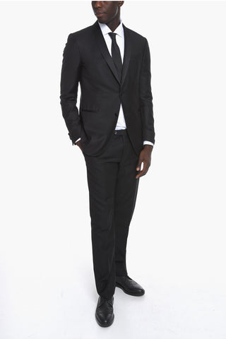 Virgin-wool CEREMONY ACADEMY Single-breasted Blazer with Satin Shawl Lapel
