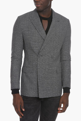 District Check Double Breasted Blazer