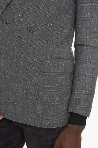District Check Double Breasted Blazer