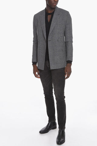 District Check Double Breasted Blazer